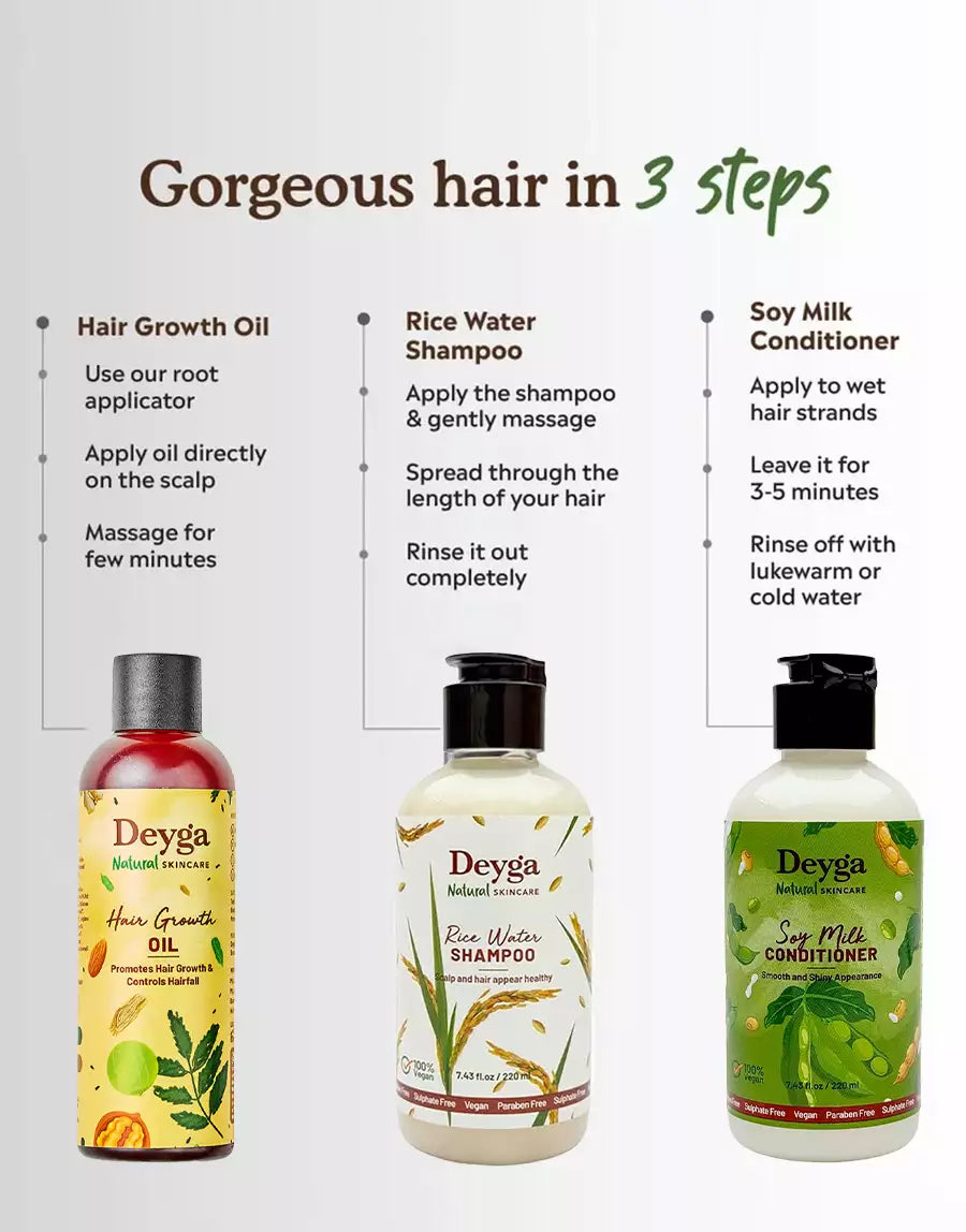 step by step guide to use the 3 har combo products