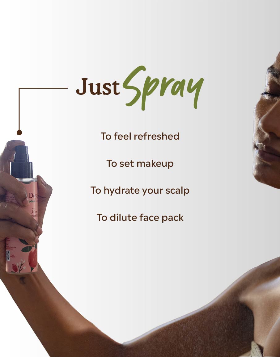 Rose water toner to treat dryness-Toner for better absorvation-Toner to feel refreshed-Toner for hydrating scalp-Toner to dilute face pack