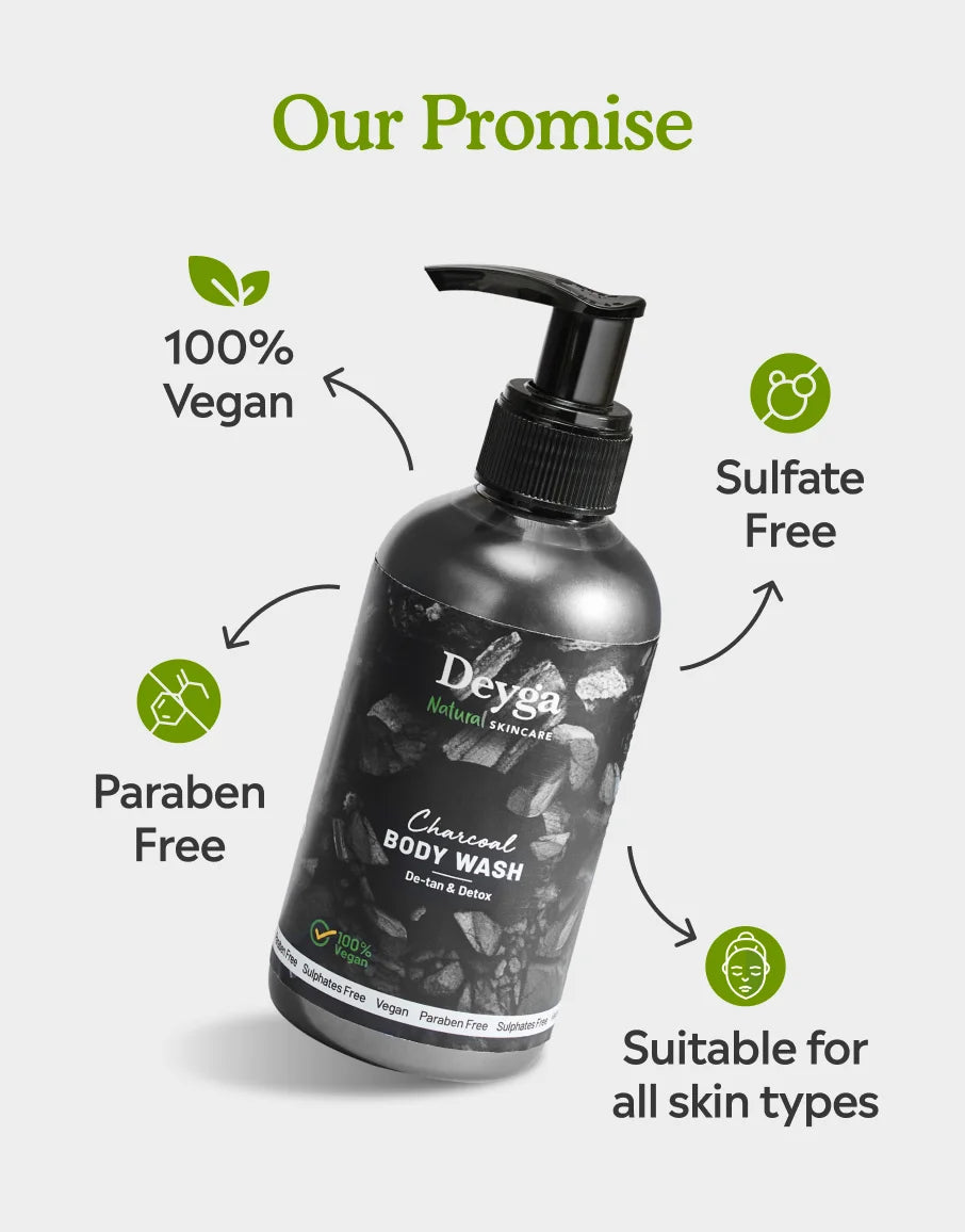 Deyga's promise of Charcoal Body Wash - charcoal        
body wash with charcoal        
      