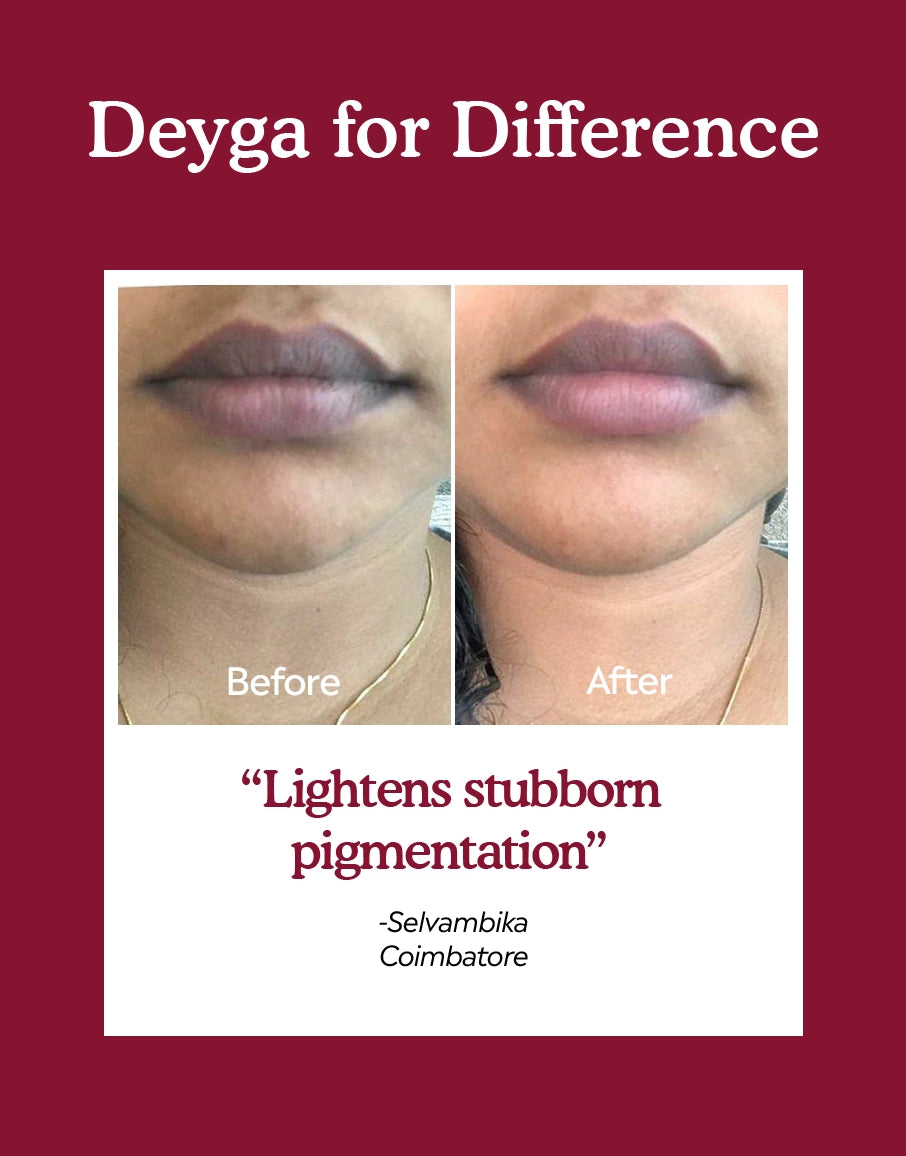 Deyga Beetroot Lip Balm - before and  after diference