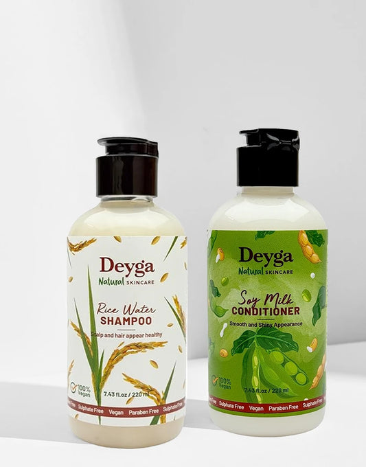 Daily Use Healthy Hair Combo - Deyga Rice water shampoo and soy milk conditioner