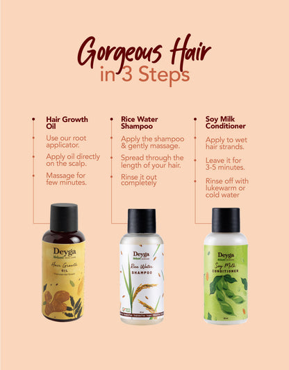 Deyga Hair Care Combo (Minis) steps