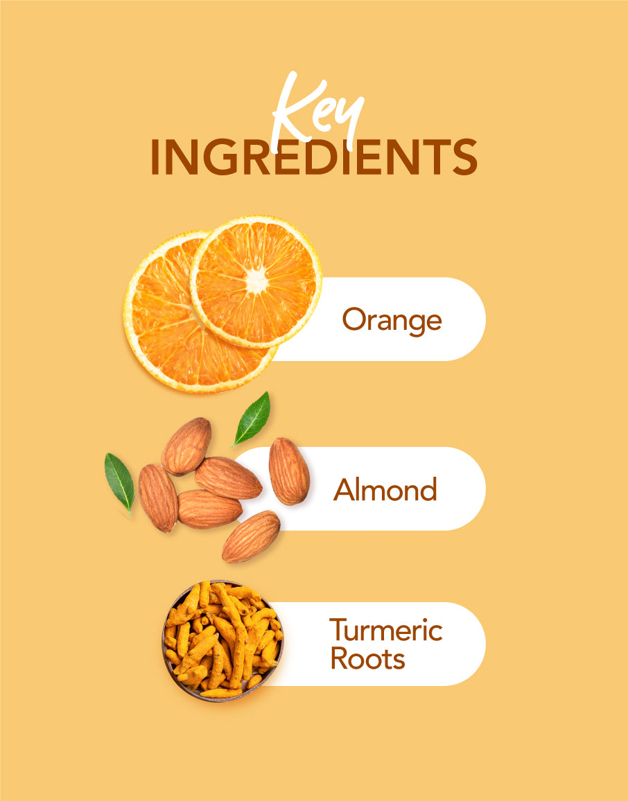 Deyga Orange & Almond Face Pack key ingredients