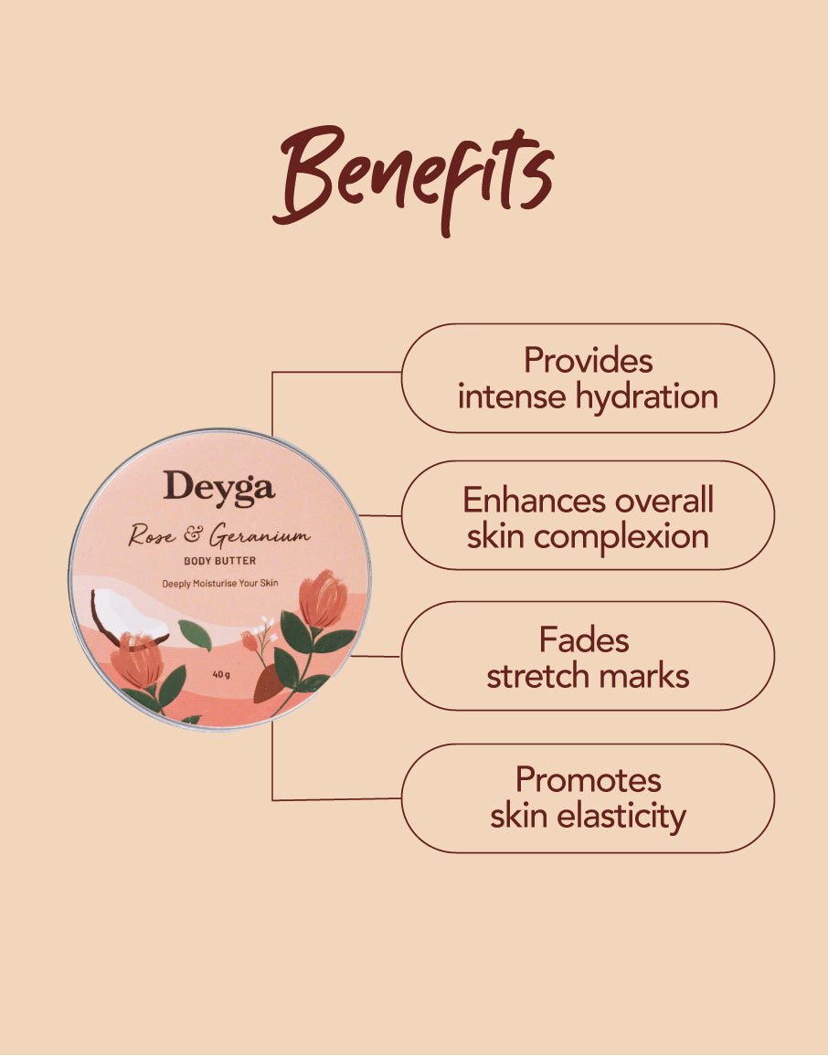 Deyga Rose & Geranium Body Butter benefits