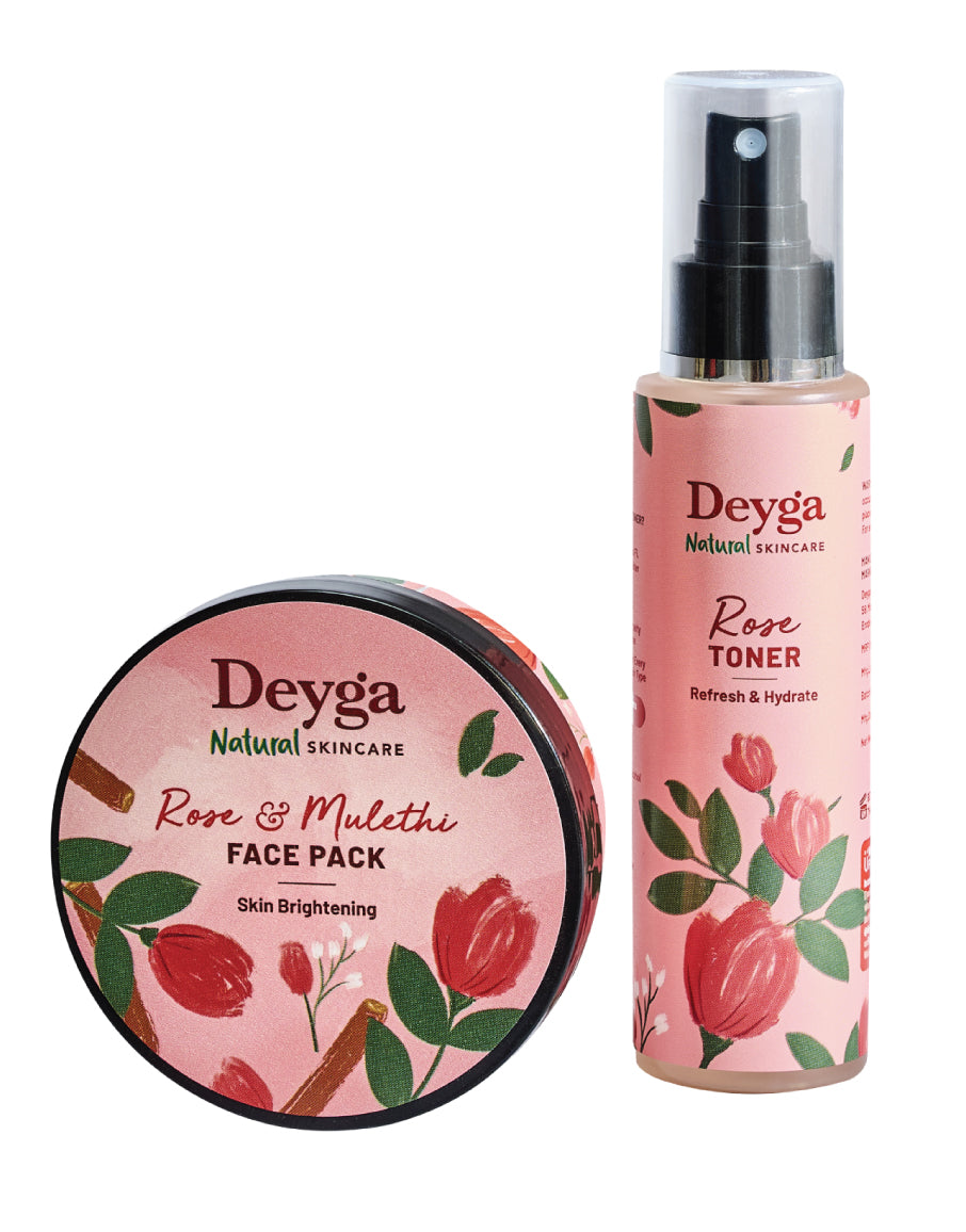 Deyga Rose & Mulethi Skin Brightening Pack and Rose Toner 50ml