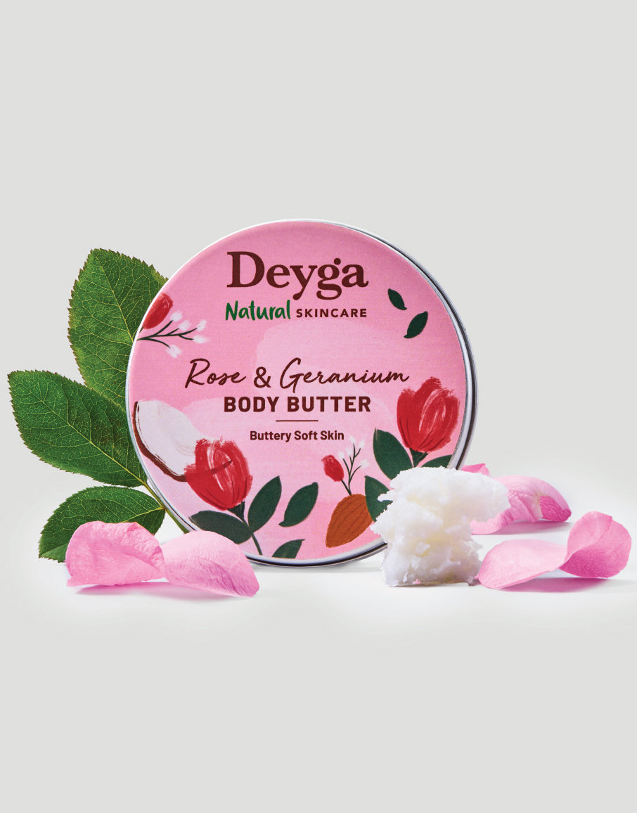 Deyga Rose & geranium body butter Mini 10g ingredients