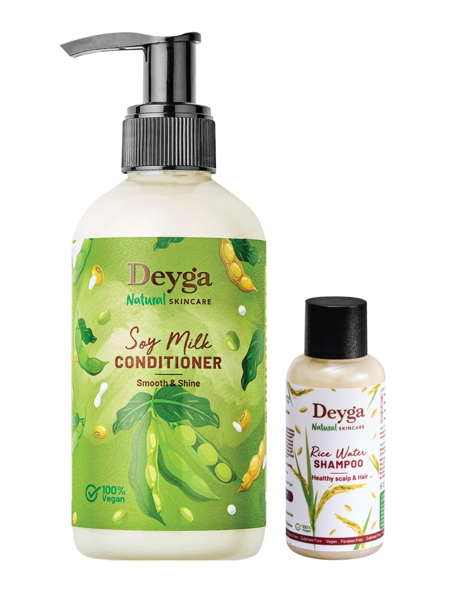 Deyga Soy Milk Conditioner 220ml and Rice Water Shampoo 50ml