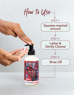 Deyga Wild Berry Body Wash - 220ml how to use