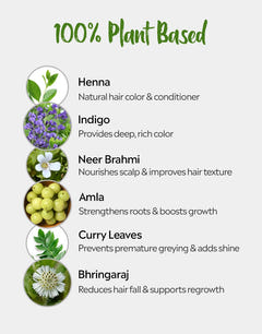 Hair color Ingredients - Natural Ingredients for hair color - Top rated chemical free hair color - 100% Plant based hair color - Herbal hair color with no harsh ingredients - 