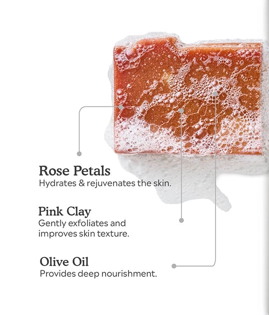 Rose Pink Clay Bath Bar 130g