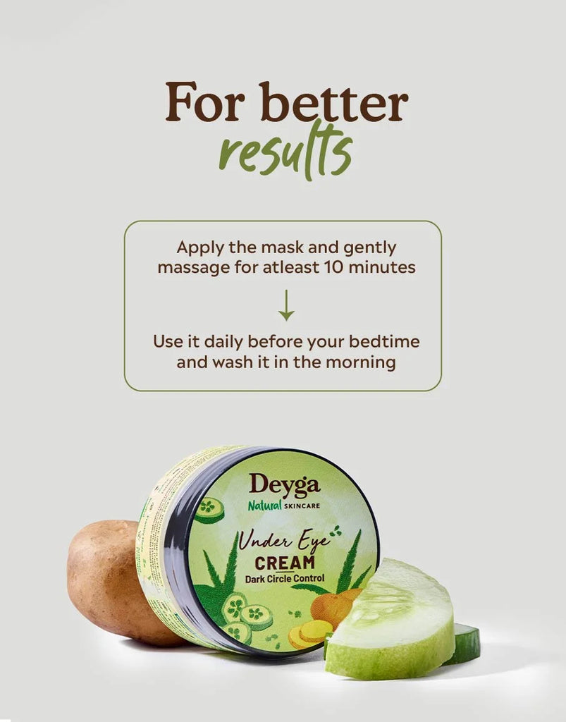 Use Deyga organic under eye cream for better results