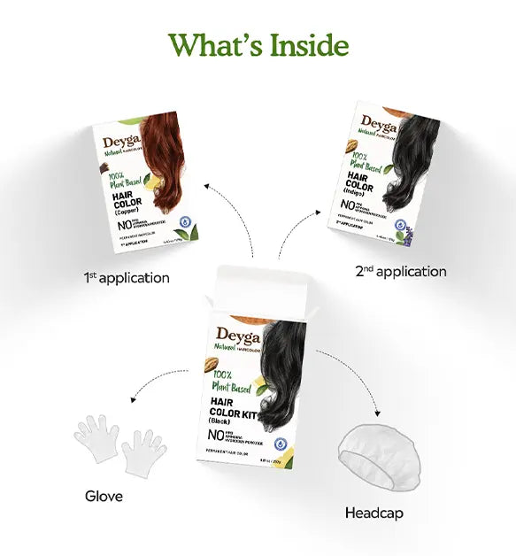 Deyga 100% Plant Based Hair Color - Black