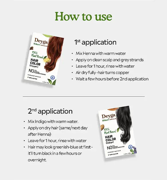 Deyga 100% Plant Based Hair Color - Black